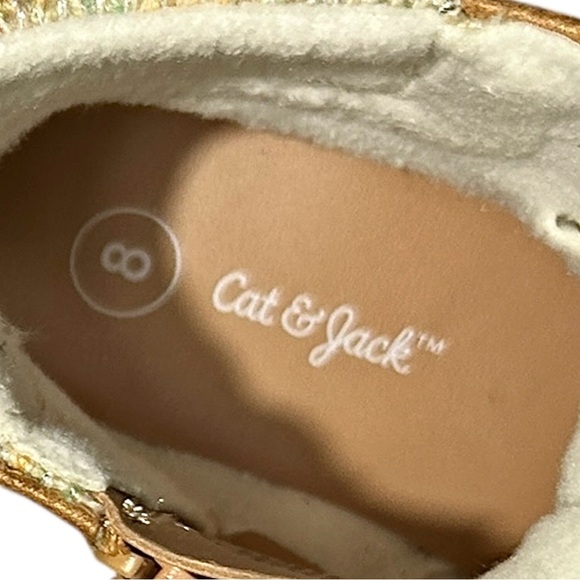 CAT & JACK Herbie Booties Cognac sz 8 Toddler‎ Faux Suede Fur Shearling Hiking - Picture 8 of 8